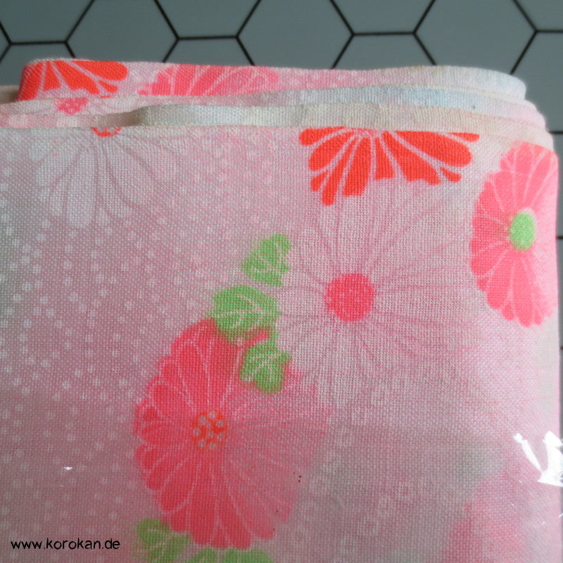 Neon Chrysanthemen Juban Kimono Wollmusselin