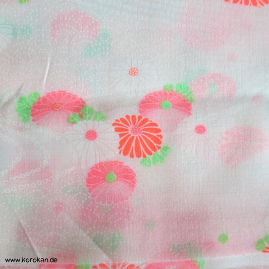 Neon Chrysanthemen Juban Kimono Wollmusselin