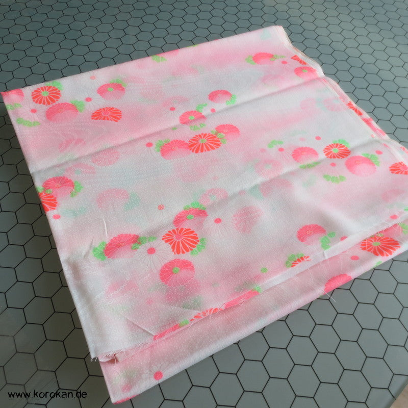 Neon Chrysanthemen Juban Kimono Wollmusselin