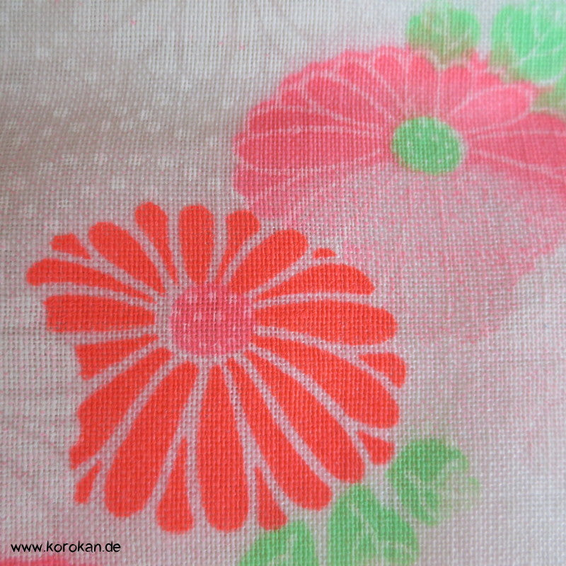 Neon Chrysanthemen Juban Kimono Wollmusselin