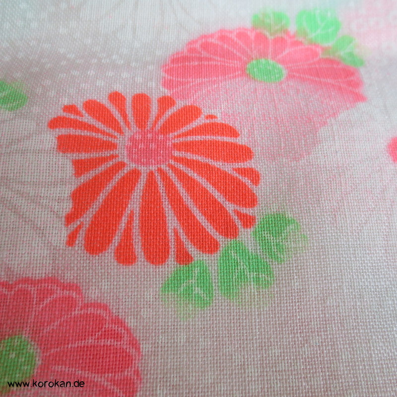 Neon Chrysanthemen Juban Kimono Wollmusselin