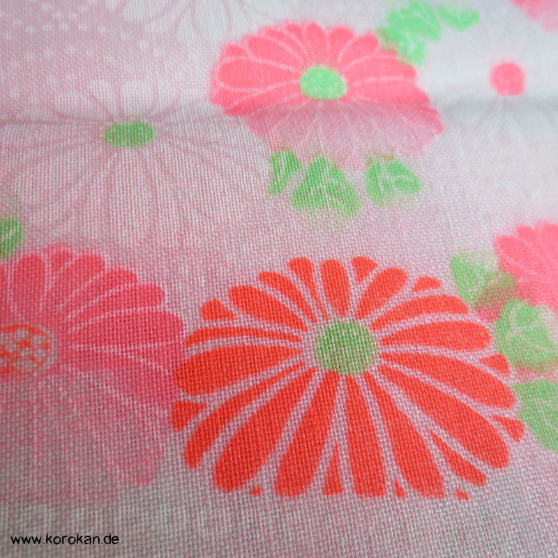 Neon Chrysanthemen Juban Kimono Wollmusselin
