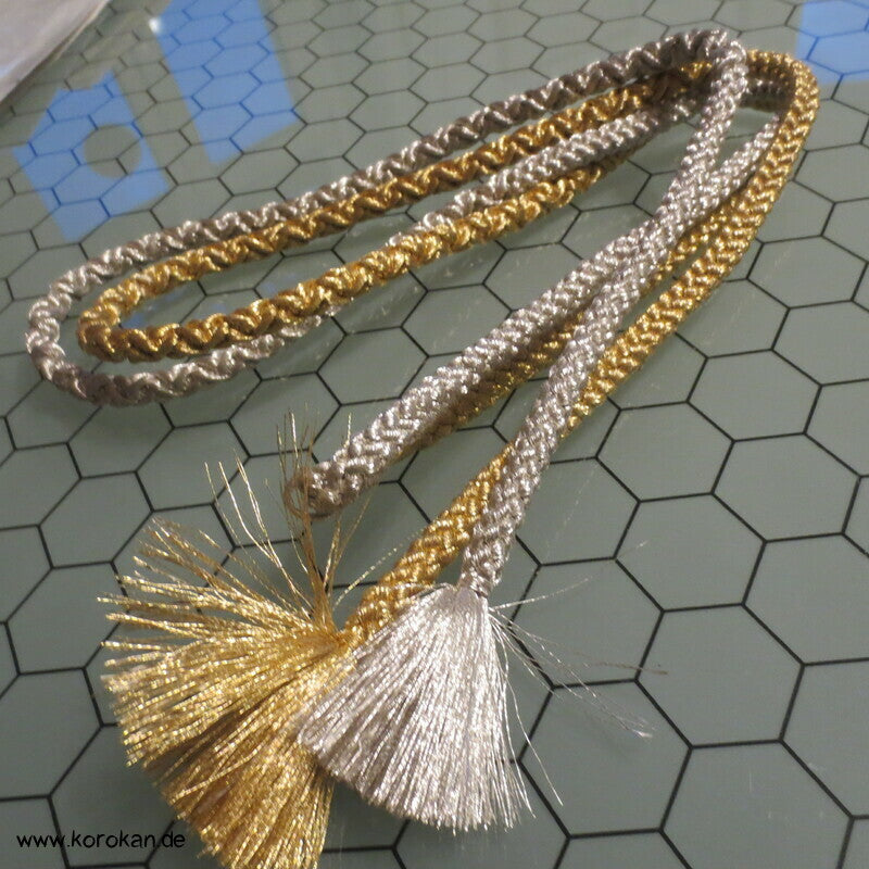 gold silberne Kordel Obijime, Seide
