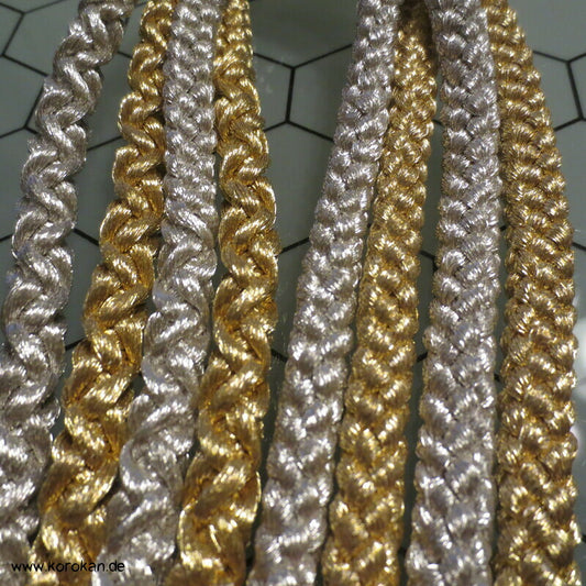 gold silberne Kordel Obijime, Seide