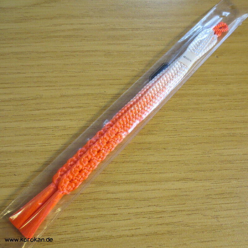 Haori Himo - Seide, neon orange weiß Verlauf