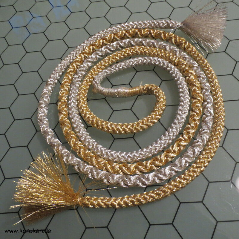 gold silberne Kordel Obijime, Seide