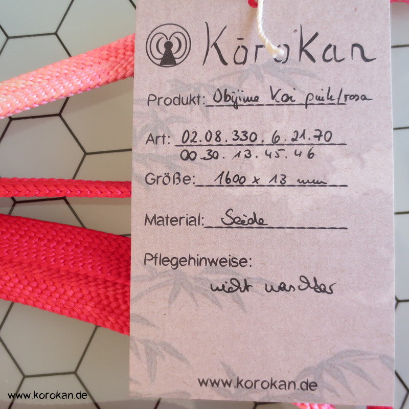 rosa - pink Koi Obijime, geflochten