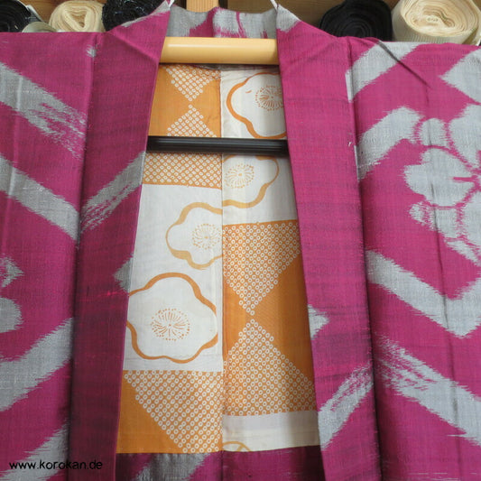 Wildseiden Meisen Sayagata Blüten Haori