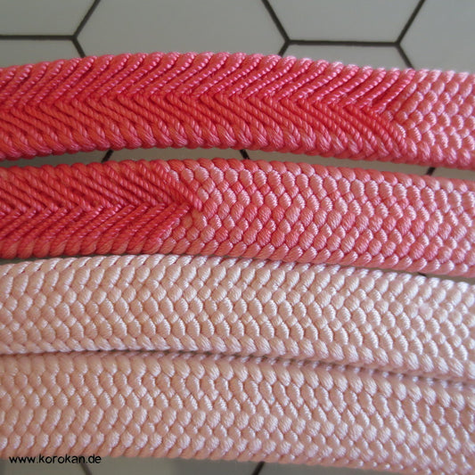 rosa - weiß Koi, Obijime, geflochten