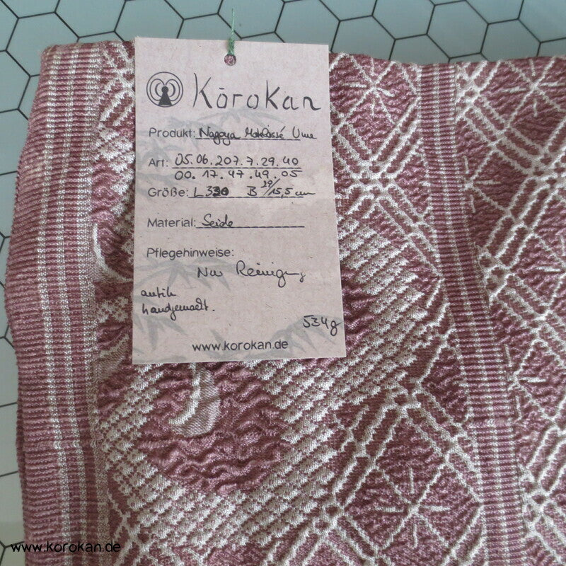 Ume Windräder Matelassé antiker Nagoya Obi Japan Seiden Kimonogürtel