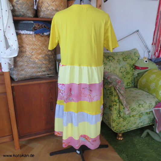 Volant Baumwoll Jersey Sommerkleid Japanmotive