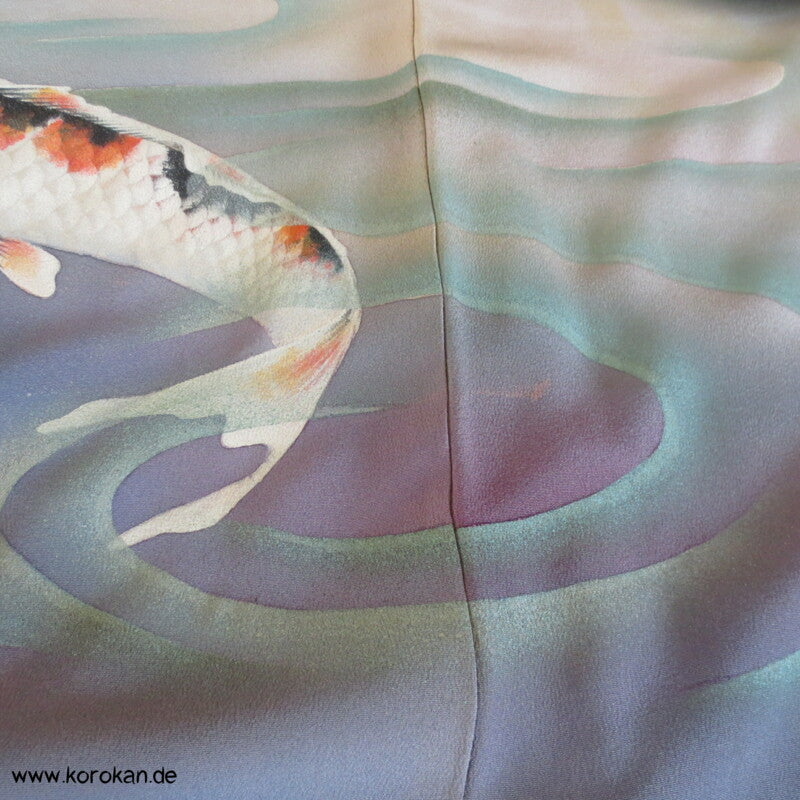 Koi Karpfenteich Vintage Tomesode Seiden Kimono