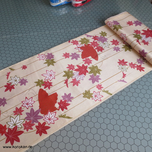 Ahornblatt, Schmetterling Seide / Wolle Kimono Stoff