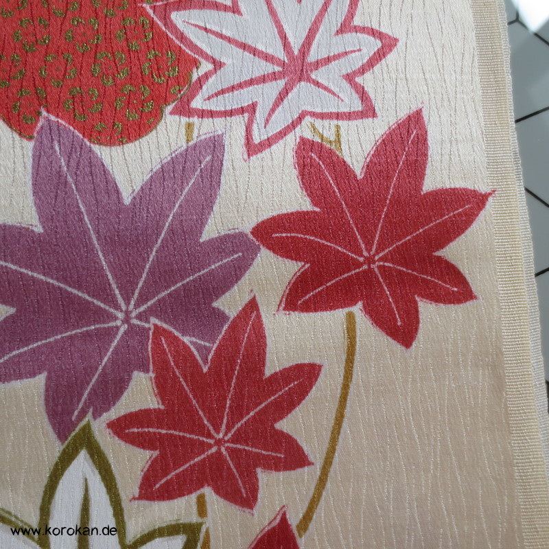 Ahornblatt, Schmetterling Seide / Wolle Kimono Stoff