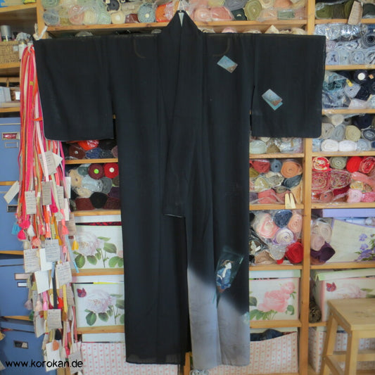 Shikishi Rho Seide Hitoe Homongi Kimono, halbtransparent