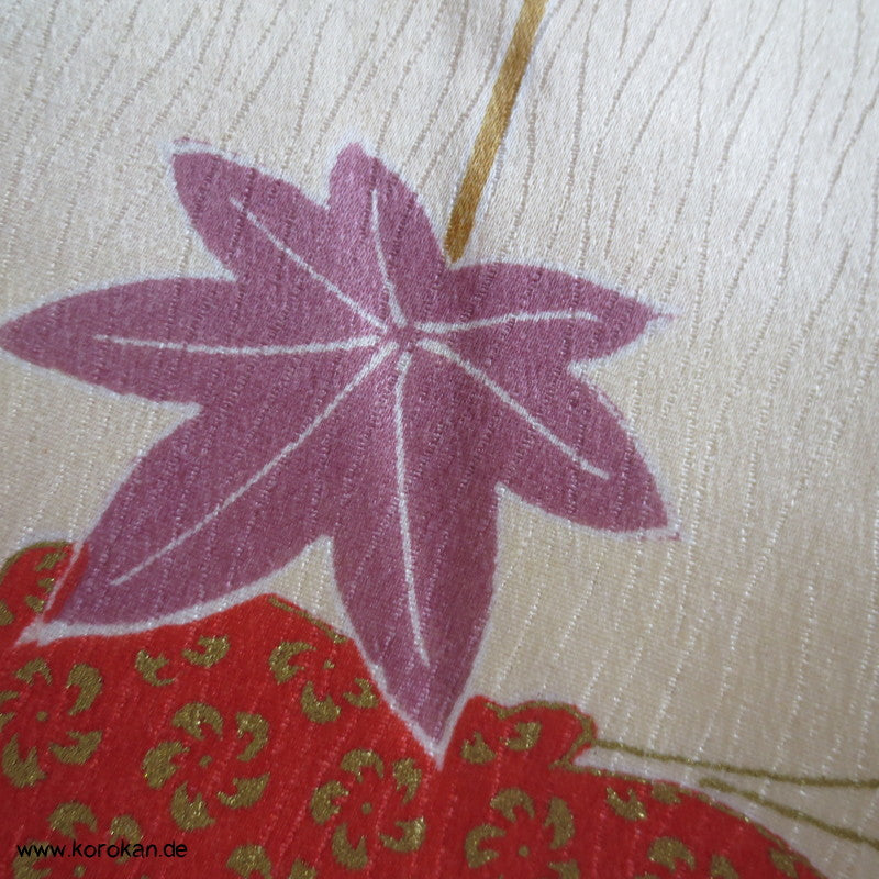 Ahornblatt, Schmetterling Seide / Wolle Kimono Stoff