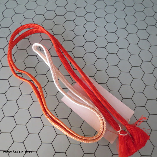 persimmon - weiß Verlaufsfarben Obijime, geflochten, Koi