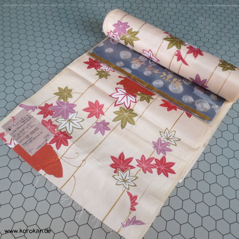 Ahornblatt, Schmetterling Seide / Wolle Kimono Stoff
