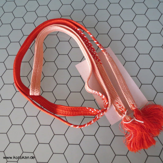 lachs - persimmon Verlauf Obijime, geflochten, Koi