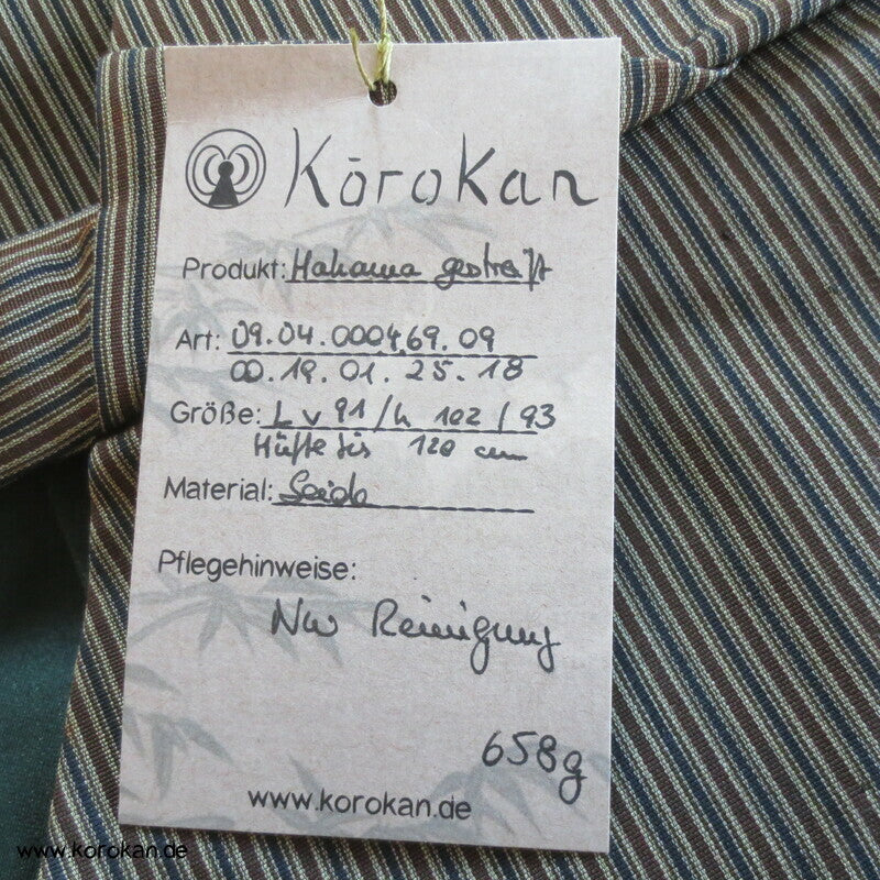 braun blau natur Streifen Hakama - Andon - Rock - Typ