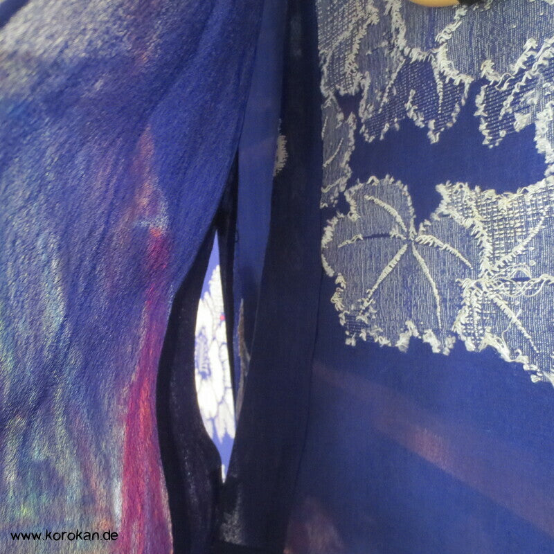 Blüten Rondelle Hitoe ungefütterter Kimono, Jacquard Decoupè