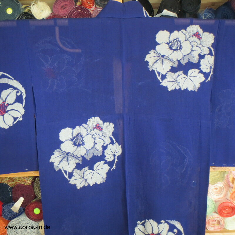 Blüten Rondelle Hitoe ungefütterter Kimono, Jacquard Decoupè