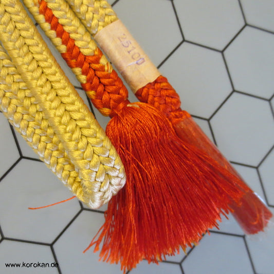 hellgelb - orange Verlauf Obijime, geflochten, Koi