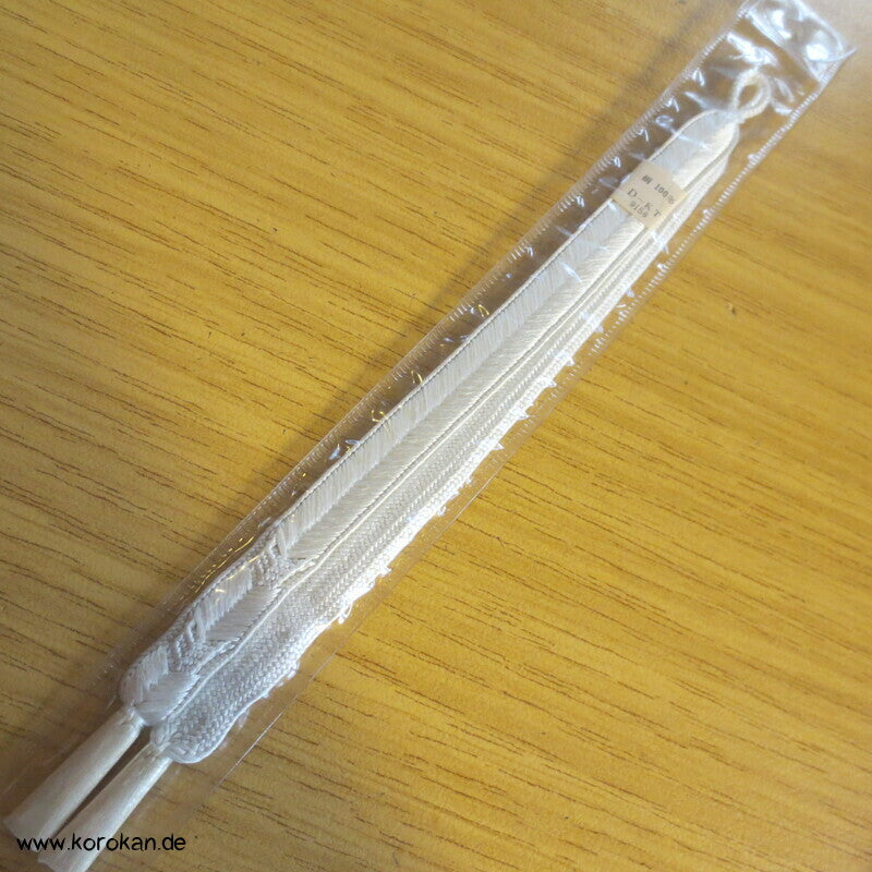 Haori Himo - Seide, reinweiß, Fischgrätenmuster