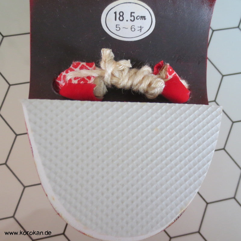 Geta für Kinder / Mädchen / Jungen - lackiertes Holz / Bänder aus Kanoko Stoff