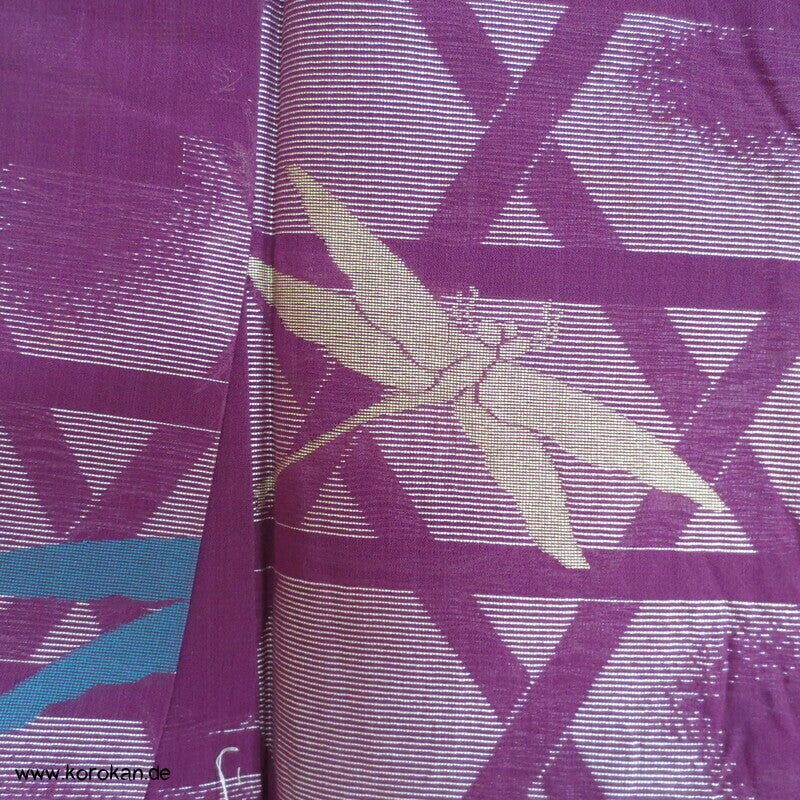 Libellen, Asanoha Geflecht Hitoe Seiden Jacquard Decoupé Kimono