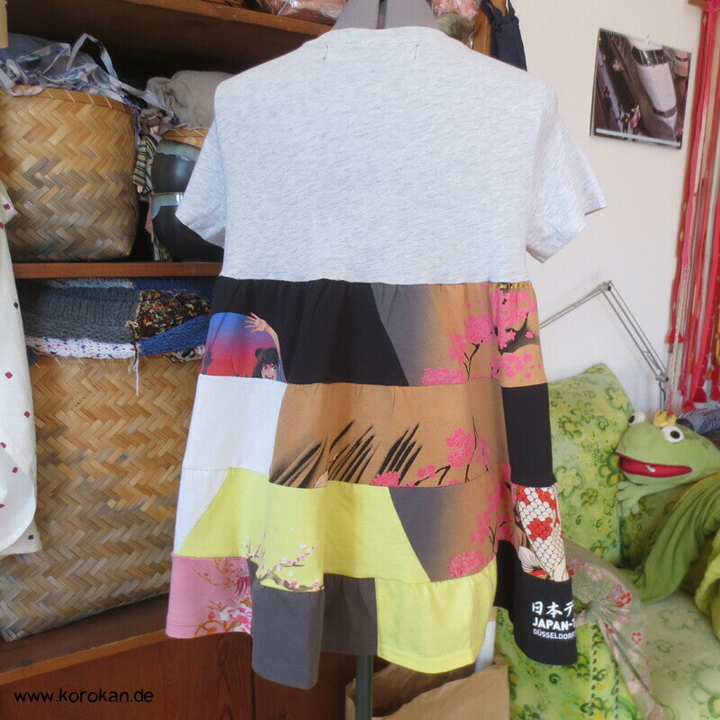 Volant Baumwoll Jersey Long Top / Minikleid Japanmotive