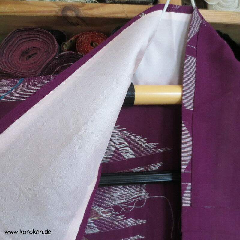 Libellen, Asanoha Geflecht Hitoe Seiden Jacquard Decoupé Kimono