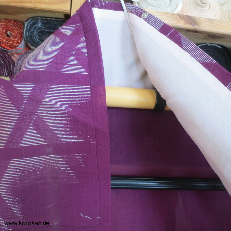 Libellen, Asanoha Geflecht Hitoe Seiden Jacquard Decoupé Kimono