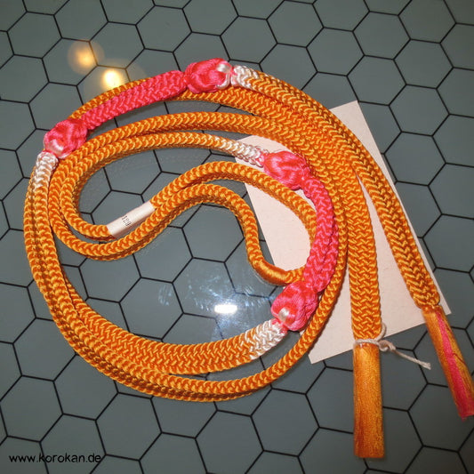 marigold - pinker Obijime, geflochten, Koi, dicke Knoten, neu