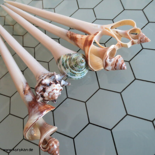 Haarstab Muschel natur - verschiedene Varianten