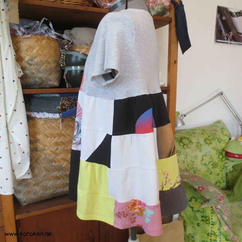 Volant Baumwoll Jersey Long Top / Minikleid Japanmotive