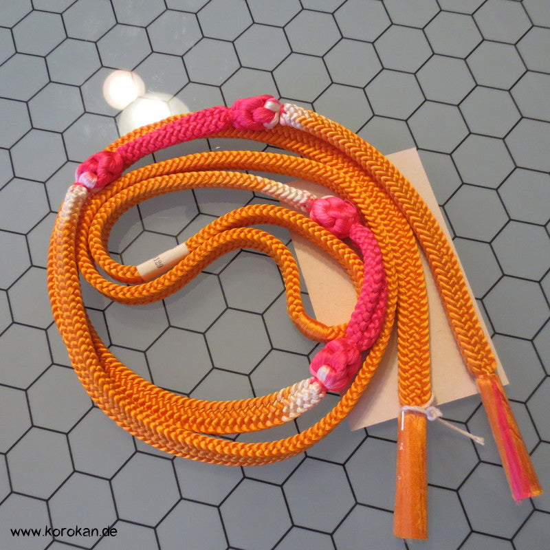 marigold - pinker Obijime, geflochten, Koi, dicke Knoten, neu