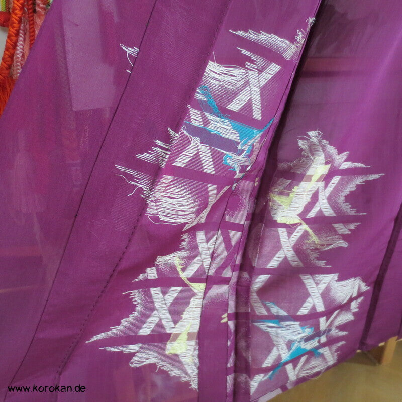Libellen, Asanoha Geflecht Hitoe Seiden Jacquard Decoupé Kimono