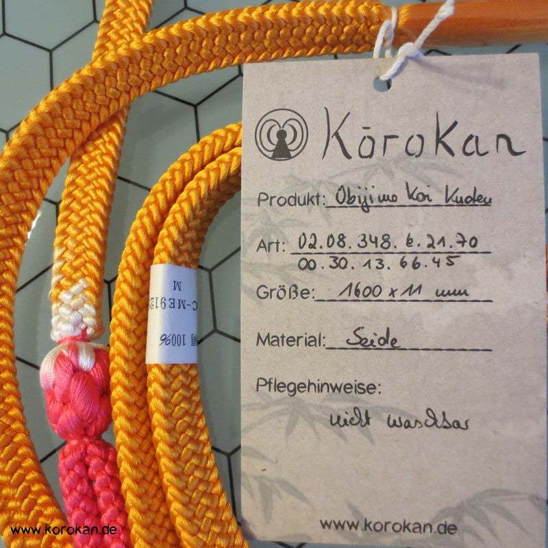 marigold - pinker Obijime, geflochten, Koi, dicke Knoten, neu