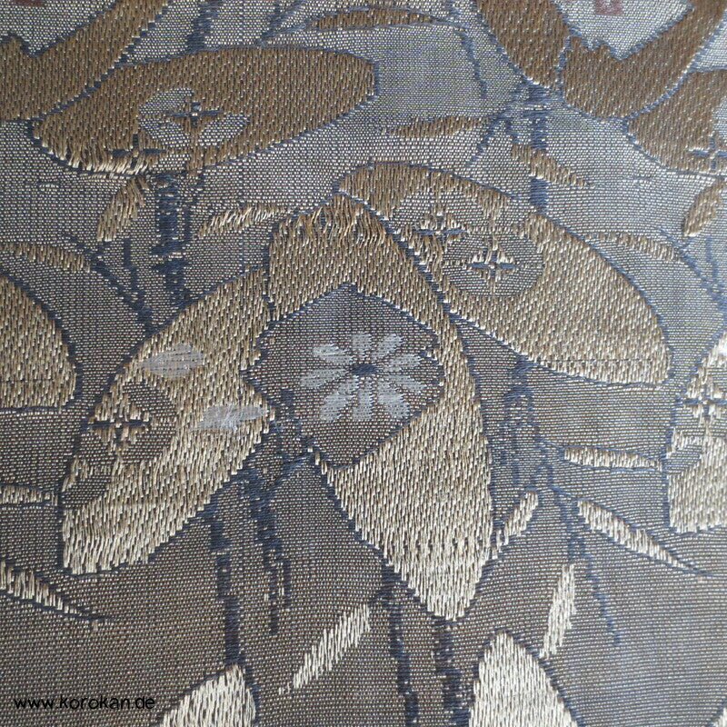 Blätter Blüten oliv / schwarz / gold Maru Obi
