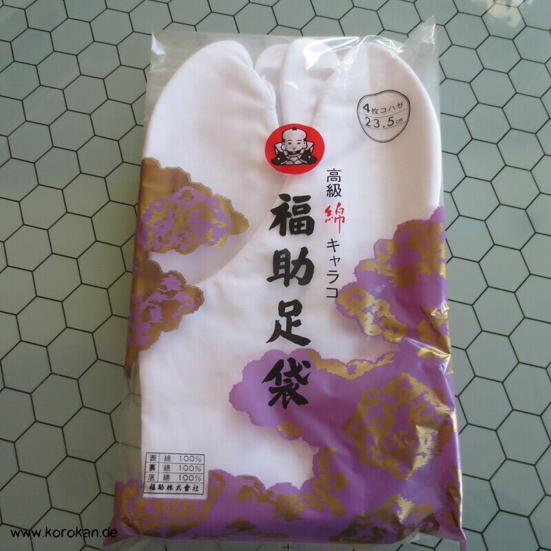 weiße Tabi Socken mit 4 Haken