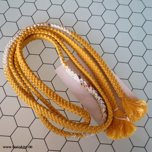 gelb - bunter Obijime, geflochten, Koi