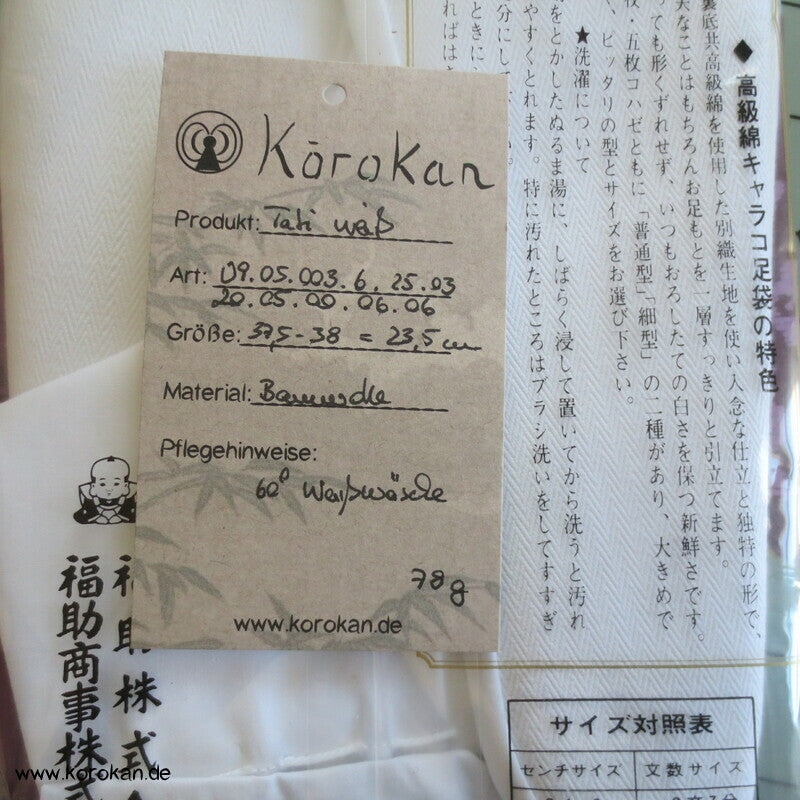 weiße Tabi Socken mit 4 Haken