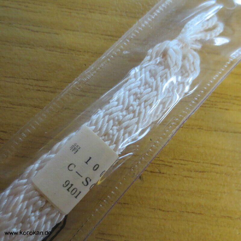 Haori Himo - Seide, weiß, körnige Flechtung