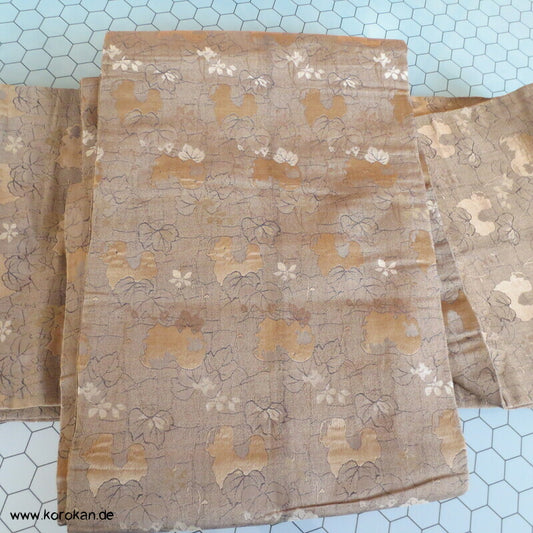 oliv / schwarz / gold Blätter Maru Obi, dezent