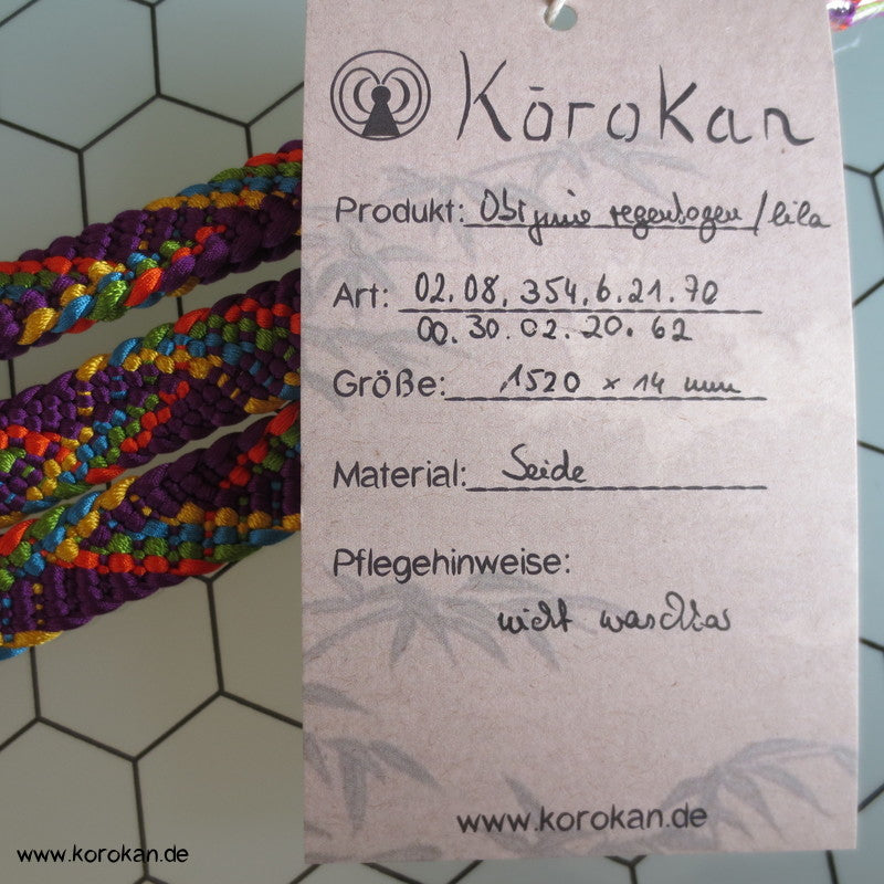 regenbogen auf violett Obijime, geflochten