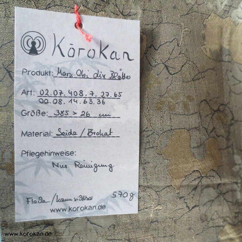 oliv / schwarz / gold Blätter Maru Obi, dezent