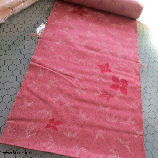 japanischer Bambusblätter Kimono Wollmischjacquard