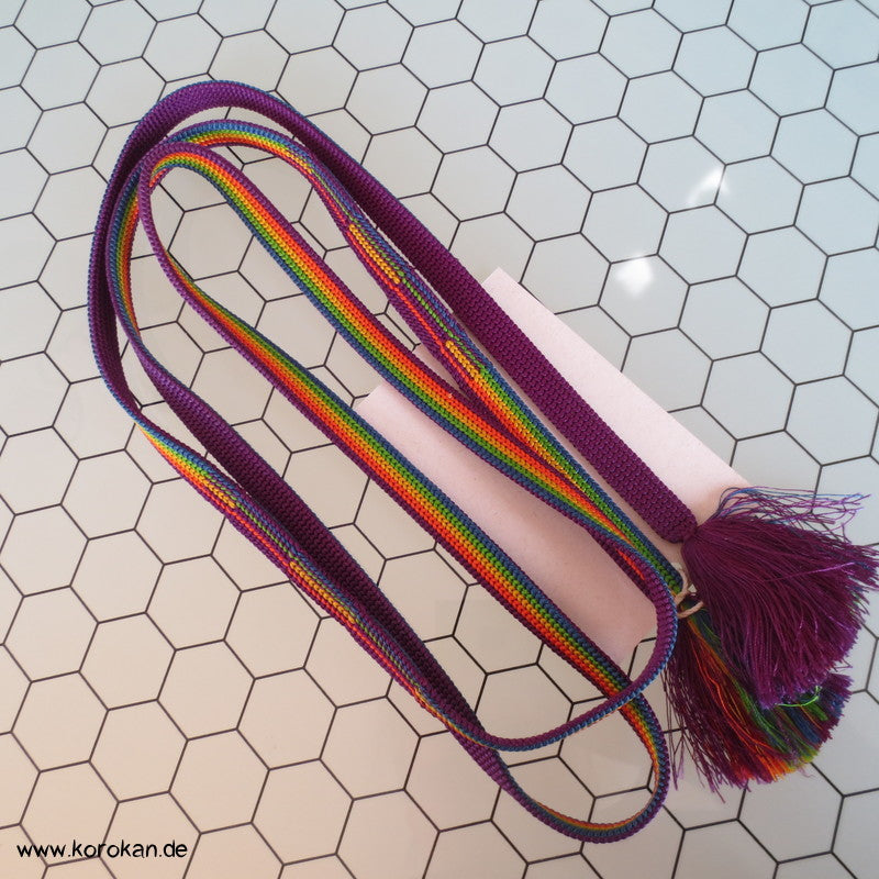 regenbogen auf violett Obijime, geflochten