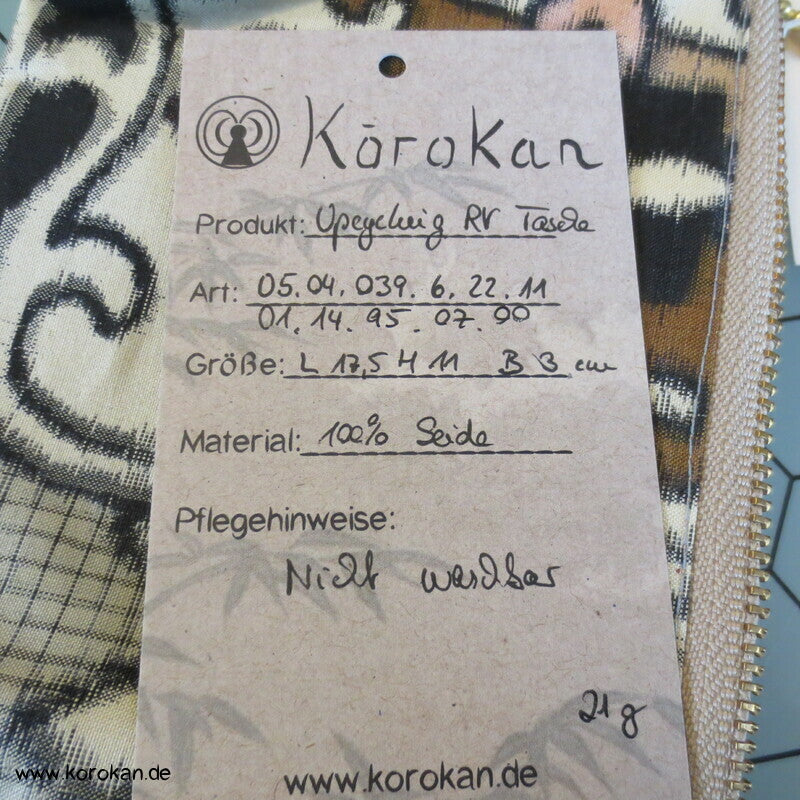 japanische Upcycling Meisen Tasche mit Reißverschluss, Varianten